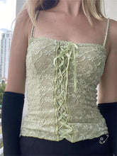 Floral Embroidery Criss-cross Lace Up Chic 00s Vintage Fairycore Retro Spaghetti Strap Camis Crop Tops